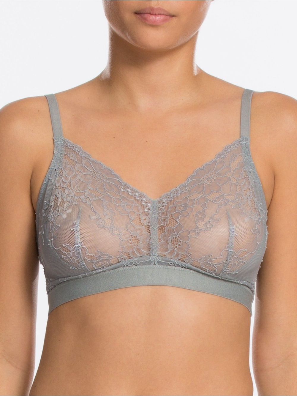 Spanx Spotlight On Convertible Gray Lace Bralette
